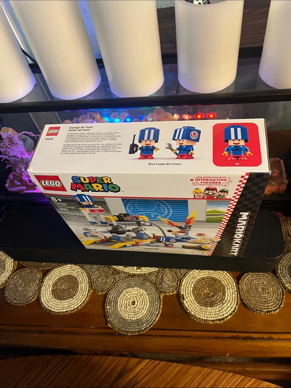 LEGO Super Mario Mario Kart Toad’s Garage Playset - White, Blue, Red, Yellow